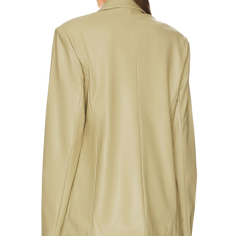 Weworewhat faux Leather Blazer in Oat XS